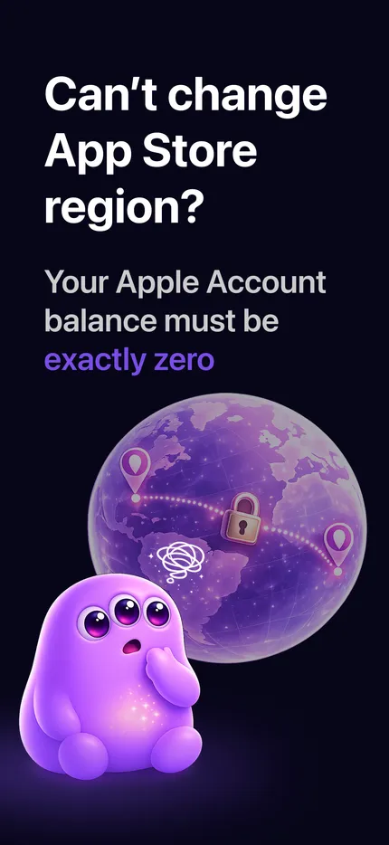 Zero Balance iOS app on iPhone - All Set success screen showing the Apple Account balance cleared to $0.00 with the chosen pack of small App Store items