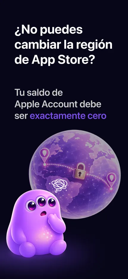 App Zero Balance en iPhone - Pantalla de éxito All Set mostrando el saldo de Apple Account a 0,00 € con el conjunto elegido de pequeñas compras del App Store