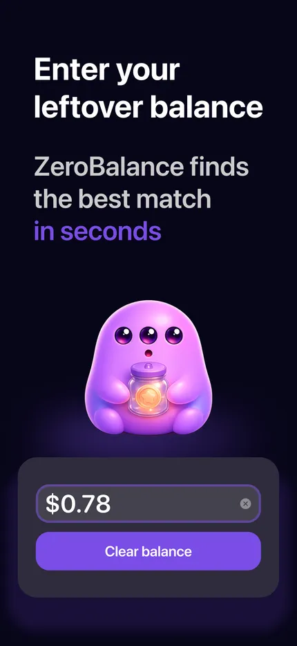 Zero Balance iOS app on iPhone - Pro tips screen explaining that switching App Store country requires a zero balance and that gift-card balance is region-locked